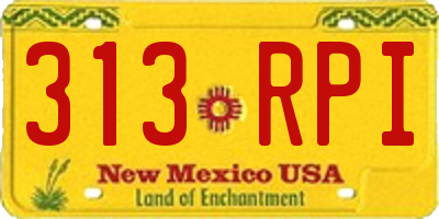 NM license plate 313RPI