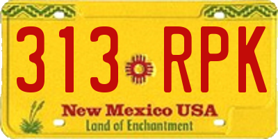 NM license plate 313RPK