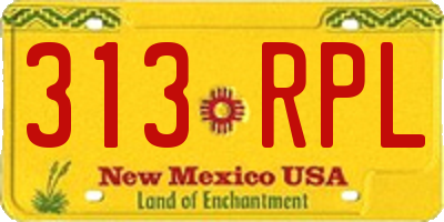 NM license plate 313RPL