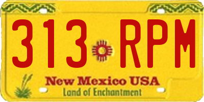 NM license plate 313RPM