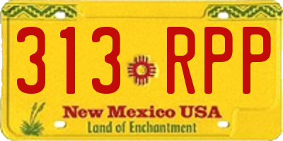 NM license plate 313RPP