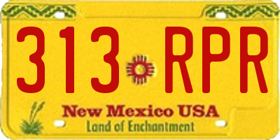 NM license plate 313RPR