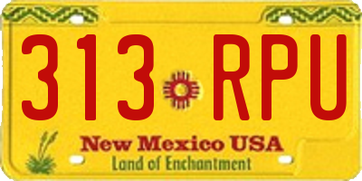 NM license plate 313RPU