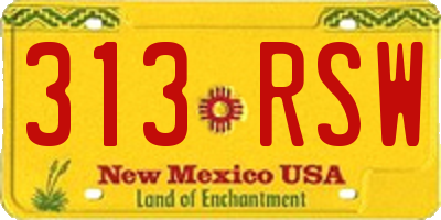 NM license plate 313RSW