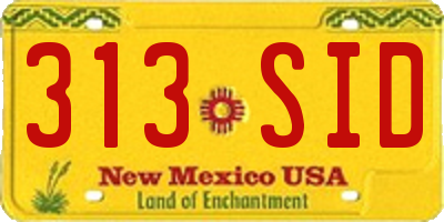 NM license plate 313SID