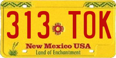 NM license plate 313TOK