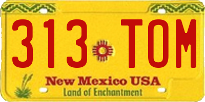 NM license plate 313TOM