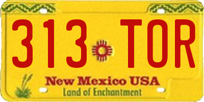 NM license plate 313TOR