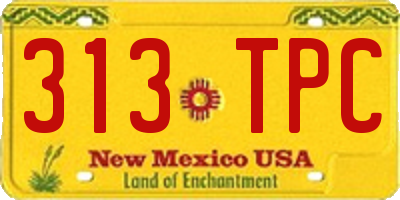 NM license plate 313TPC