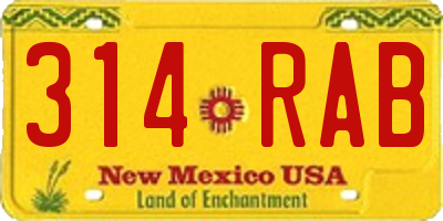NM license plate 314RAB