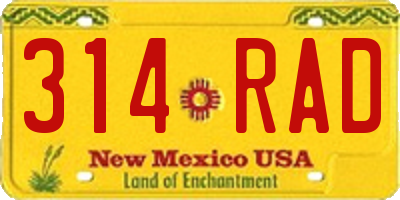 NM license plate 314RAD