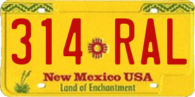 NM license plate 314RAL