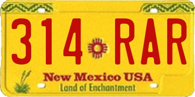 NM license plate 314RAR