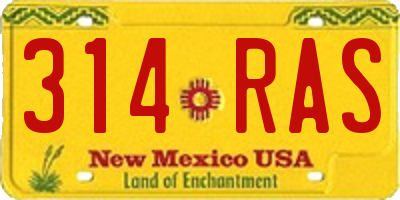 NM license plate 314RAS