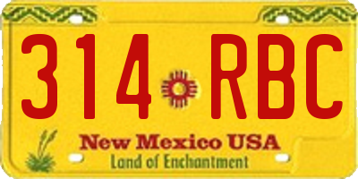 NM license plate 314RBC