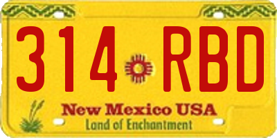 NM license plate 314RBD