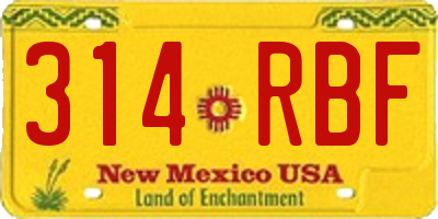 NM license plate 314RBF