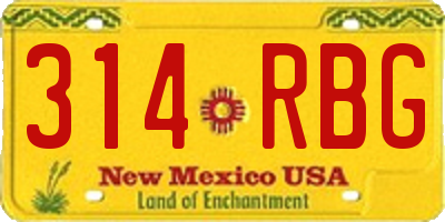 NM license plate 314RBG