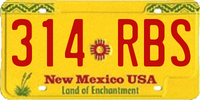 NM license plate 314RBS
