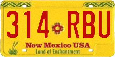 NM license plate 314RBU
