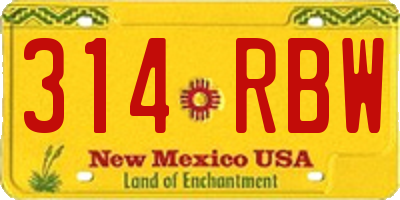 NM license plate 314RBW