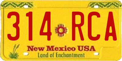 NM license plate 314RCA