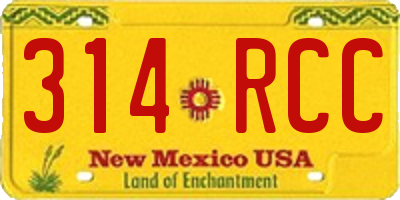 NM license plate 314RCC