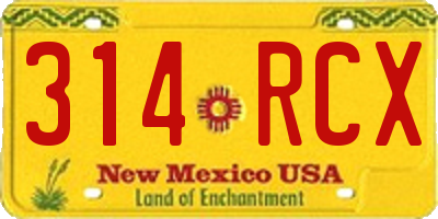 NM license plate 314RCX