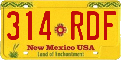 NM license plate 314RDF
