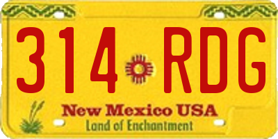 NM license plate 314RDG