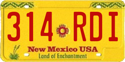 NM license plate 314RDI