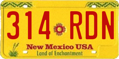 NM license plate 314RDN