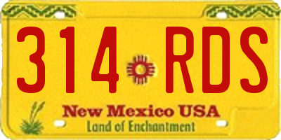 NM license plate 314RDS