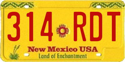 NM license plate 314RDT