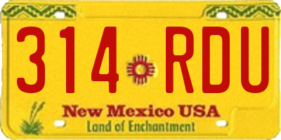 NM license plate 314RDU