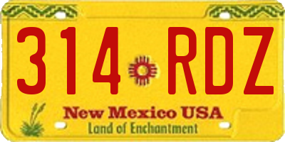 NM license plate 314RDZ