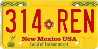 NM license plate 314REN