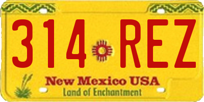 NM license plate 314REZ