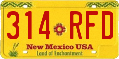 NM license plate 314RFD