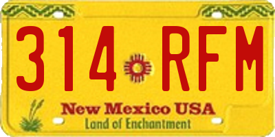 NM license plate 314RFM