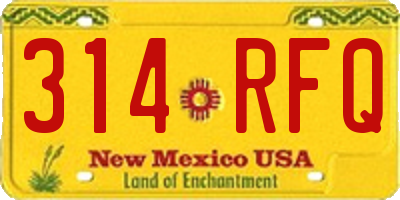NM license plate 314RFQ