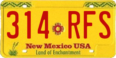 NM license plate 314RFS