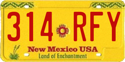 NM license plate 314RFY