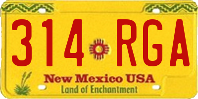 NM license plate 314RGA
