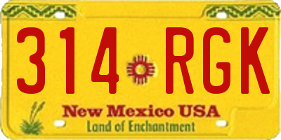 NM license plate 314RGK
