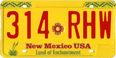 NM license plate 314RHW