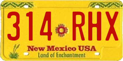 NM license plate 314RHX