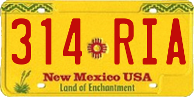 NM license plate 314RIA