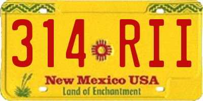 NM license plate 314RII