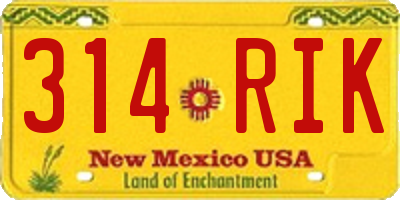 NM license plate 314RIK